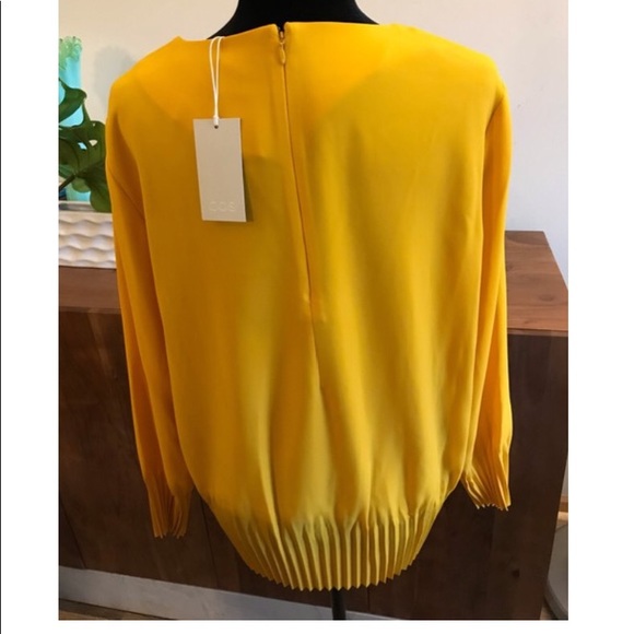 COS Yellow Top with Pleated Hems - Picture 4 of 9